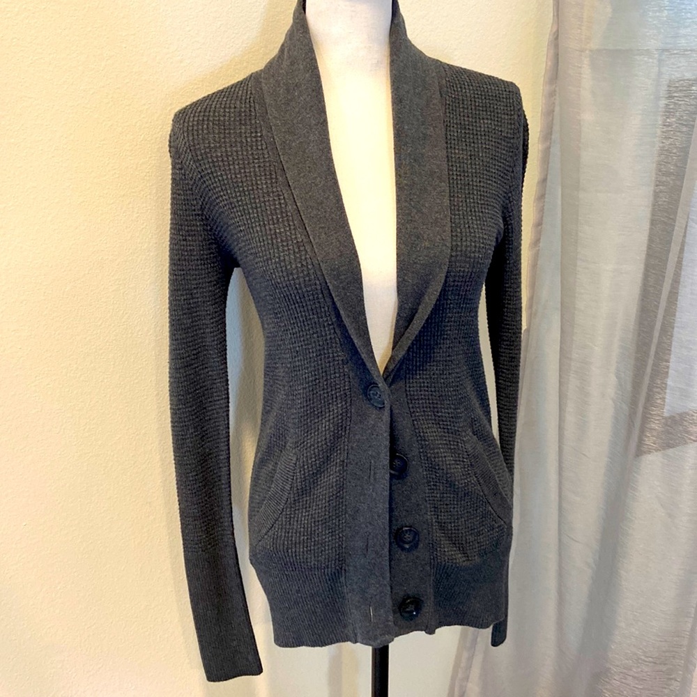 American Eagle charcoal 4-button cardigan